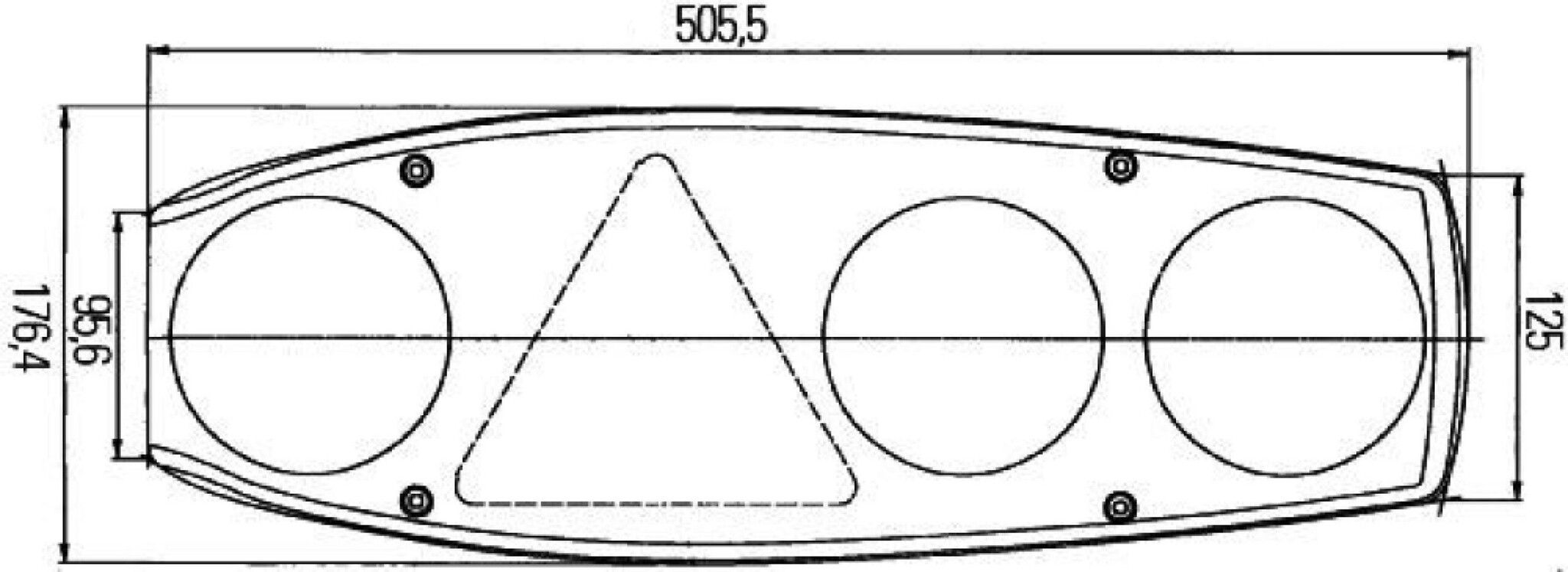 Hella Achterlicht Caraluna II Rem/ Knipper/ Mist/ Zijmarkering/ Driehoek Reflector Links Hella Achterlicht Caraluna II Rem/ Knipper/ Mist/ Zijmarkering/ Driehoek Reflector Links