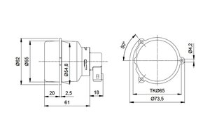 Jokon Knipperlicht LED L55 Rond Wit