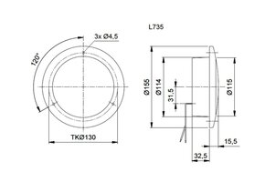 Jokon Achteruitrijlicht LED 735 Rond Wit