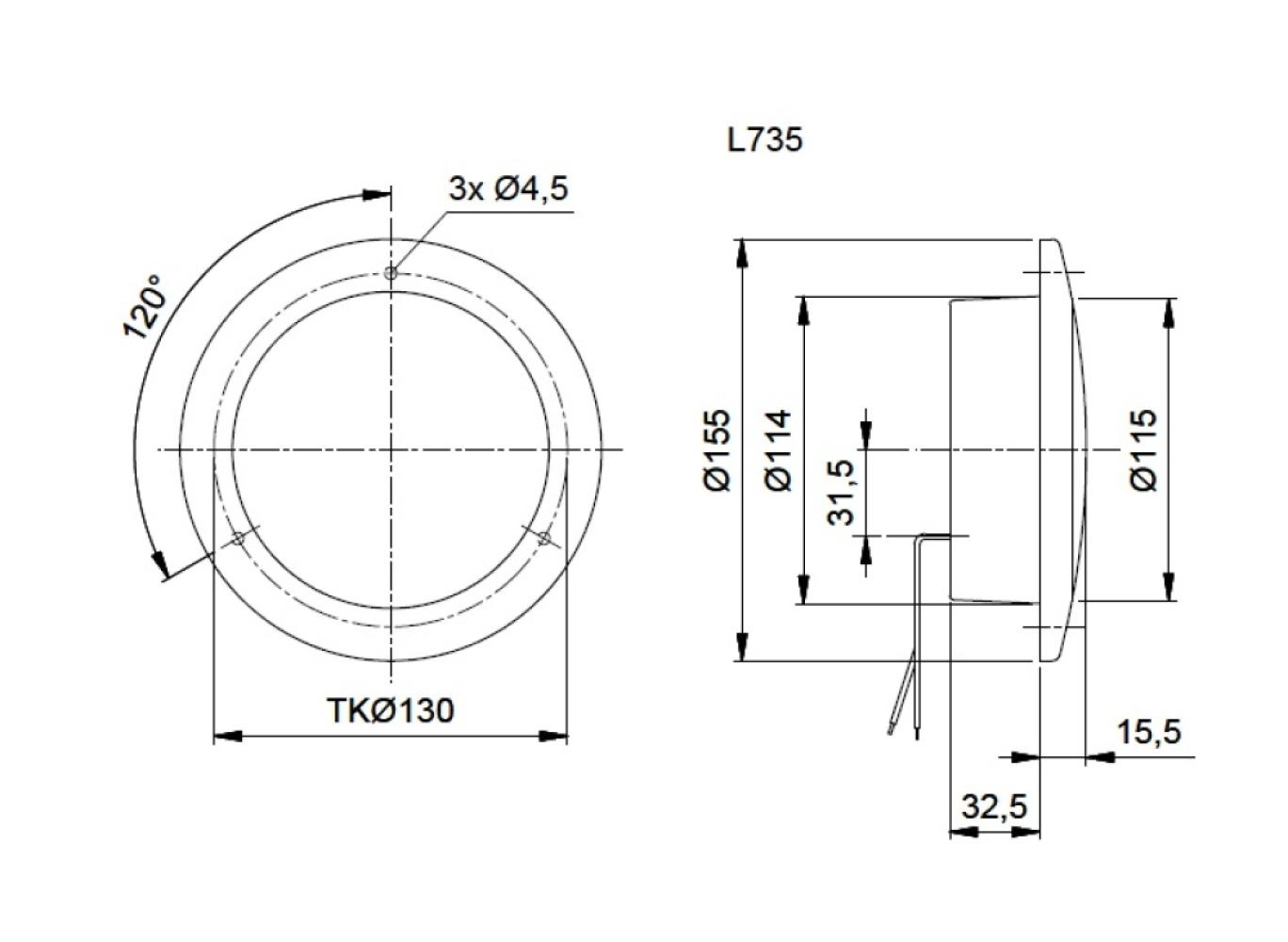 Jokon Achteruitrijlicht LED 735 Rond Wit