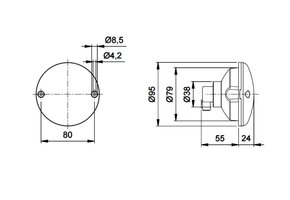 Jokon Knipperlicht 710 met Oranje Gloeilamp Rond Wit