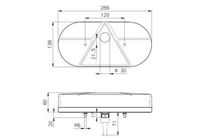 Jokon Achterlicht L610 Rem/ Knipper/ Kenteken/ Mist/ Achteruitrij/ Driehoek Reflector Opbouw Links