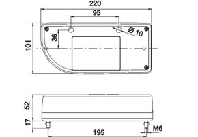 Jokon Achterlicht 821 Rem/ Knipper/ Kenteken/ Mist/ Achteruitrij/ Reflector Opbouw Links