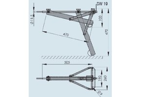 AL-KO Uitdraaisteun 800kg 19x50.5cm