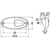 Hella Breedtelicht LED Ovaal Opbouw Wit Onderplaat Zilver Hella Breedtelicht LED Ovaal Opbouw Wit Onderplaat Zilver