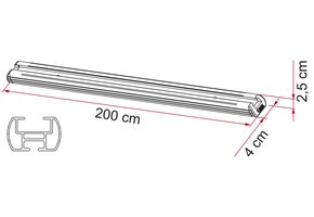 Fiamma Garage Bars 2st. incl.4 ogen