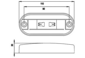 Jokon Zijmarkering LED SMLR2003 Rechthoekig Opbouw Oranje