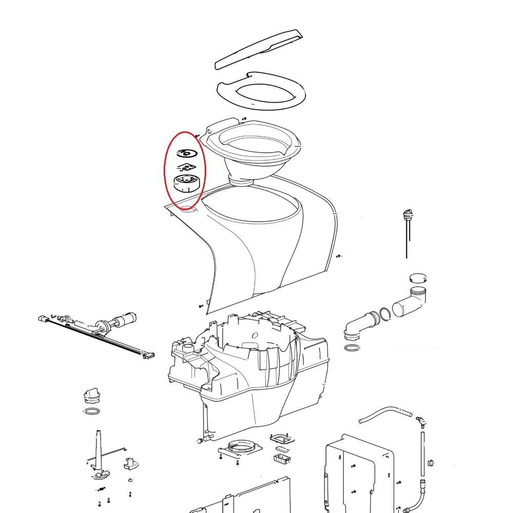 Thetford C500 Controle Knop C versie V2 wit/grijs Thetford C500 Controle Knop C versie V2 wit/grijs