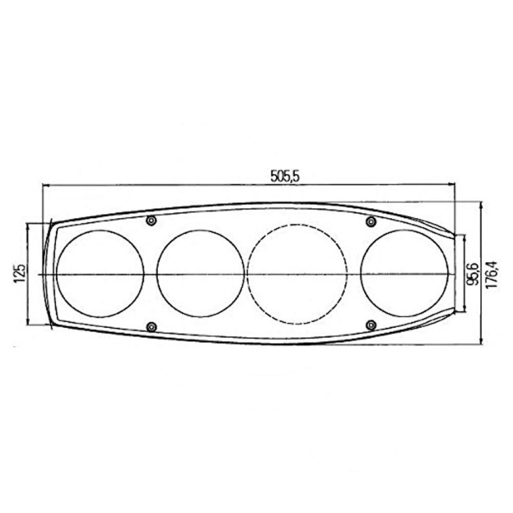 Hella Achterlicht Caraluna II Reflector/ Rem/ Knipper/ Achteruit/ Zijmarkering Camper Rechts Hella Achterlicht Caraluna II Reflector/ Rem/ Knipper/ Achteruit/ Zijmarkering Camper Rechts