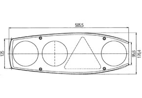Hella Achterlicht Caraluna II Plus Rem/ Knipper/ Mist/ Achteruitrij/ Zijmarkering/ Driehoek Reflector Rechts