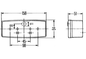 Hella Achterlicht Rem/ Knipper Opbouw Rechts 12/24V