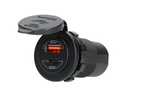 Power Line Contactdoos USB-A QC3.0 + USB-C QC4.0 Lader
