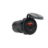 Power Line Contactdoos USB-A QC3.0 + USB-C QC4.0 Lader Power Line Contactdoos USB-A QC3.0 + USB-C QC4.0 Lader