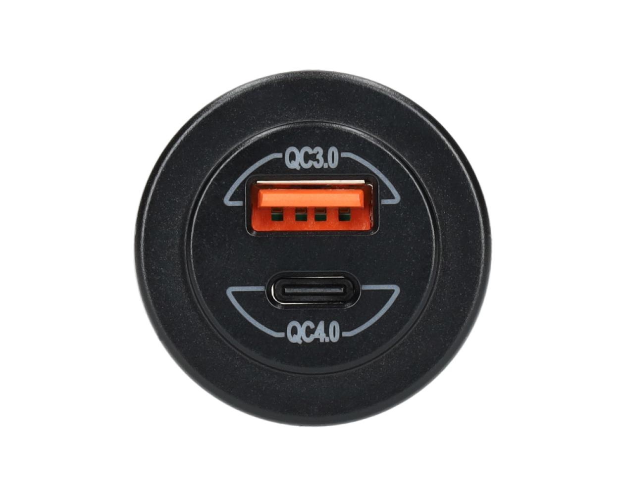 Power Line Contactdoos USB-A QC3.0 + USB-C QC4.0 Lader