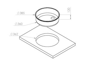 Navy Load Spoelbak Rond RVS Ø36–Ø38,5 H12