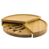 ViaMondo Borrelplank met 3 Mesjes Bamboe ViaMondo Borrelplank met 3 Mesjes Bamboe