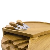 ViaMondo Borrelplank met 3 Mesjes Bamboe ViaMondo Borrelplank met 3 Mesjes Bamboe