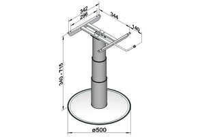 Ilse Vrijstaande Lifttafelpoot 7032 G06 34/71.5cm
