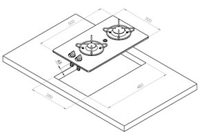 Navy Load Kookplaat 2-Pits 500x300