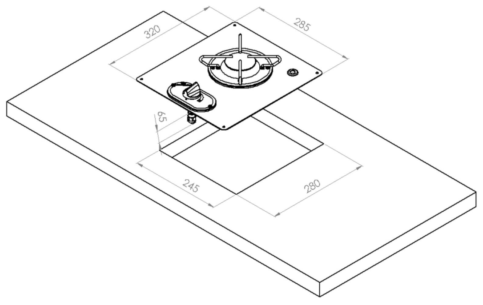 Navy Load Kookplaat RVS 1-Pits 320x285