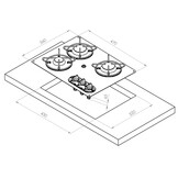 Navy Load Kookplaat RVS 3-Pits 470x360