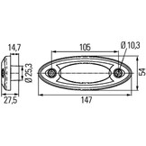 Hella Zijmarkering LED Ovaal Opbouw Oranje-Wit Frame