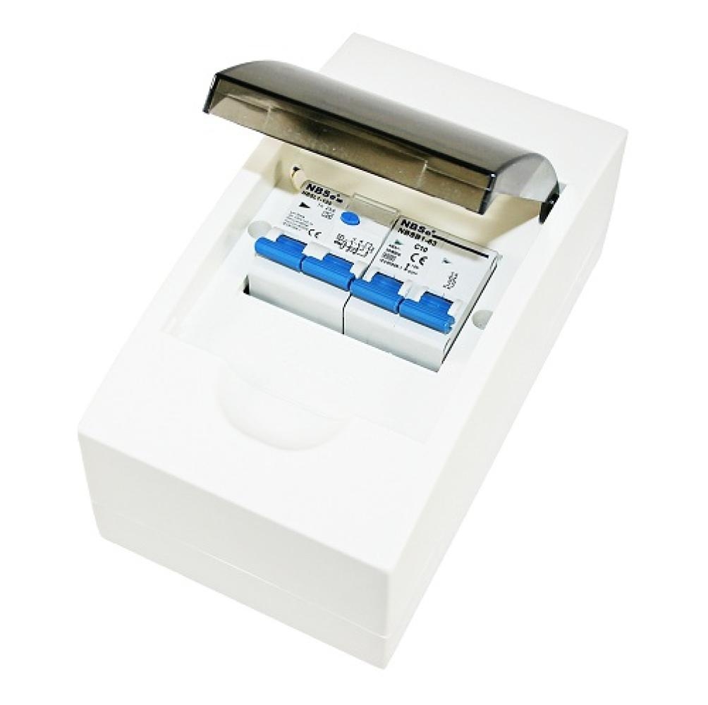 Zekeringkast 4-Modules met Aardlekschakelaar 30mA en Dubbelpolige Zekeringautomaat B10A