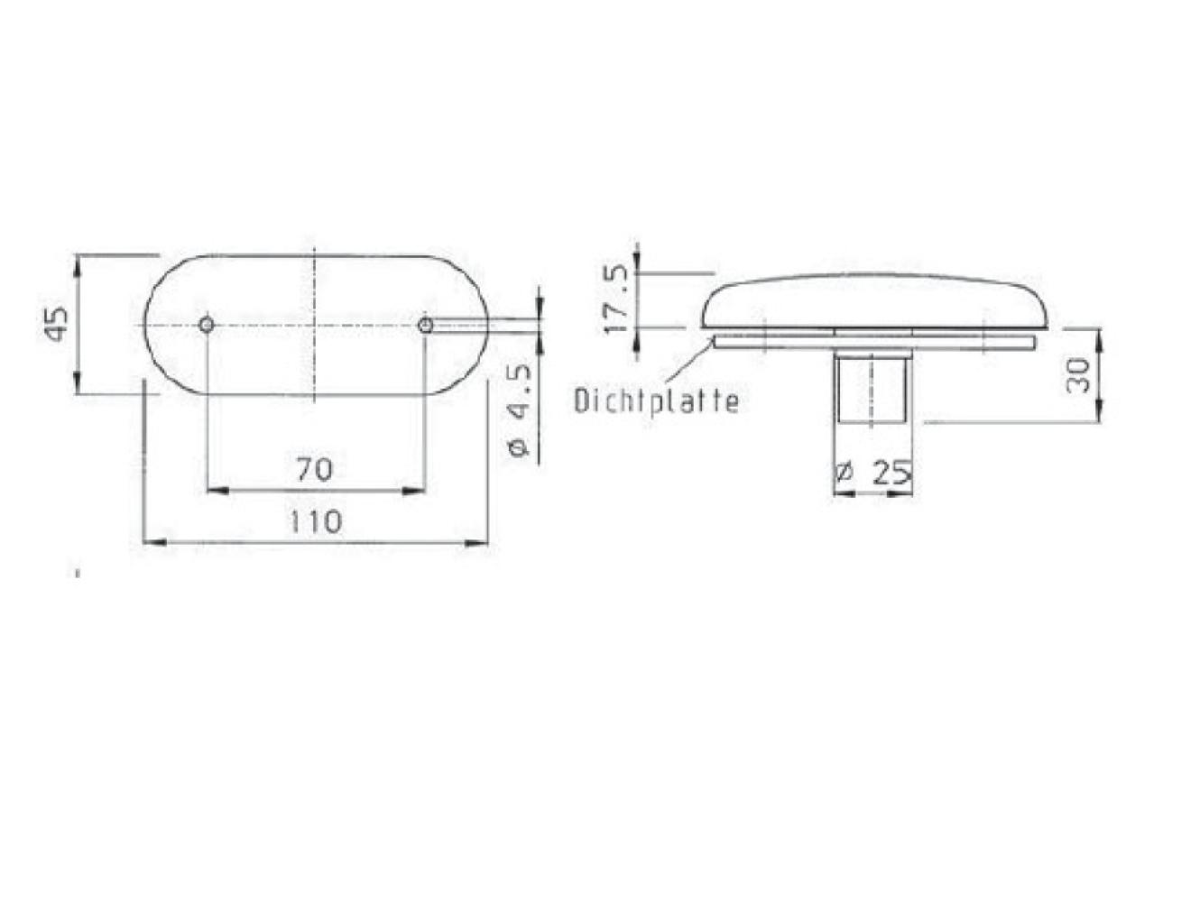 Jokon Zijmarkering SMLR2000 Rechthoekig Inbouw Oranje