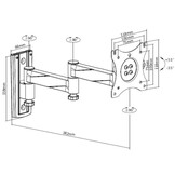 Vechline TV Steun Wandmontage 2-Armen Zilver Vechline TV Steun Wandmontage 2-Armen Zilver