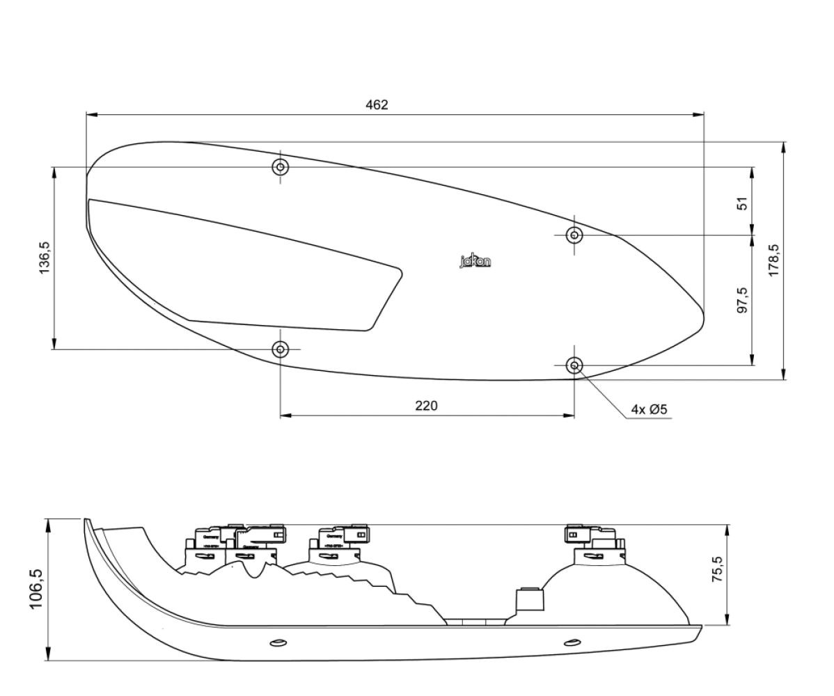 Jokon Achterlicht L3000 Rem/ Knipper/ Mist/ Achteruitrij/ Driehoek Reflector Links Jokon Achterlicht L3000 Rem/ Knipper/ Mist/ Achteruitrij/ Driehoek Reflector Links