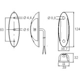 Jokon Markering LED SPL2011 Ovaal Opbouw Rood/Wit Zwart Frame