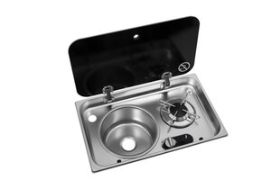 Navy Load Kookplaat 1-Pits met Spoelbak Links 505x305