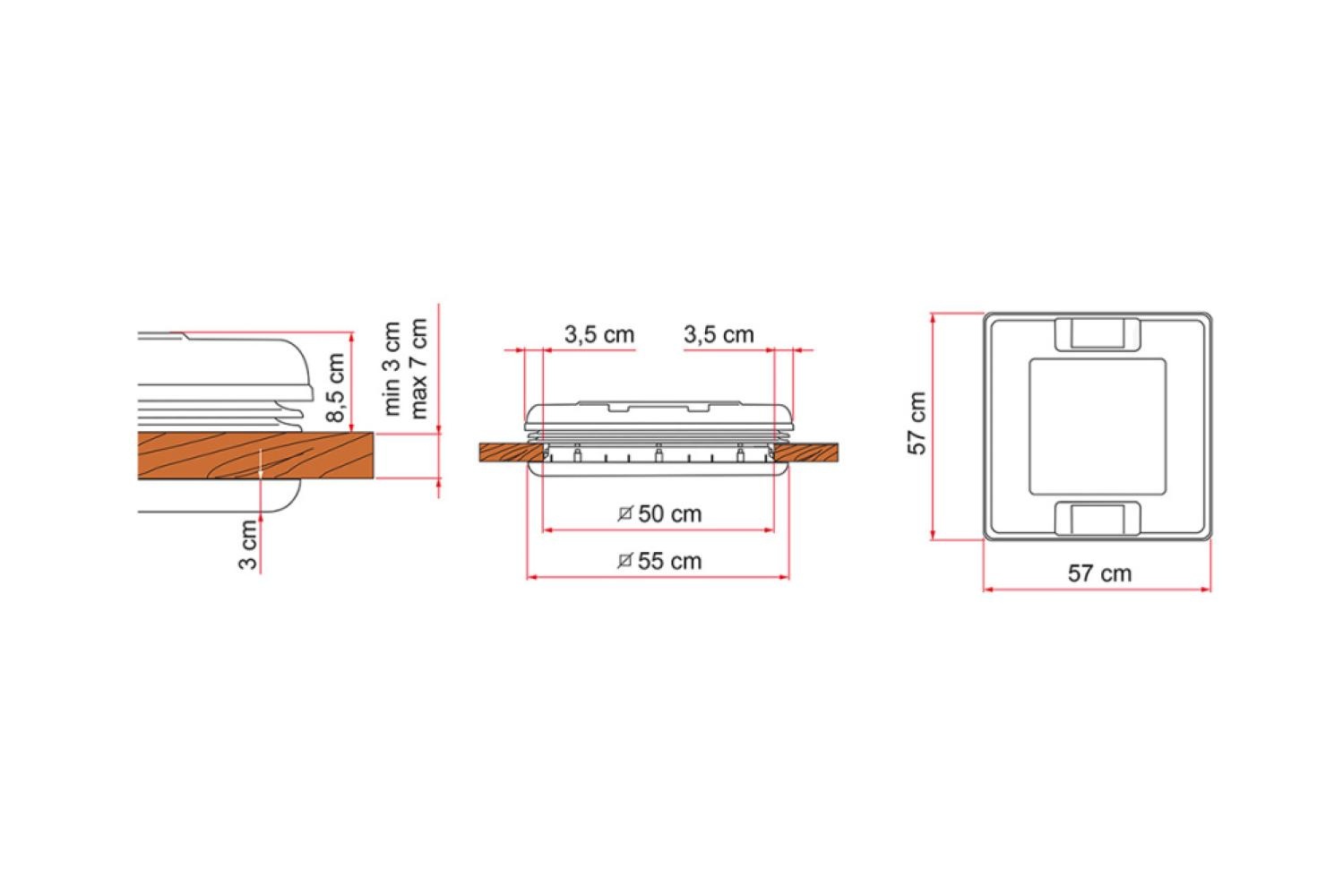 Fiamma Vent 50 Crystal 50x50cm