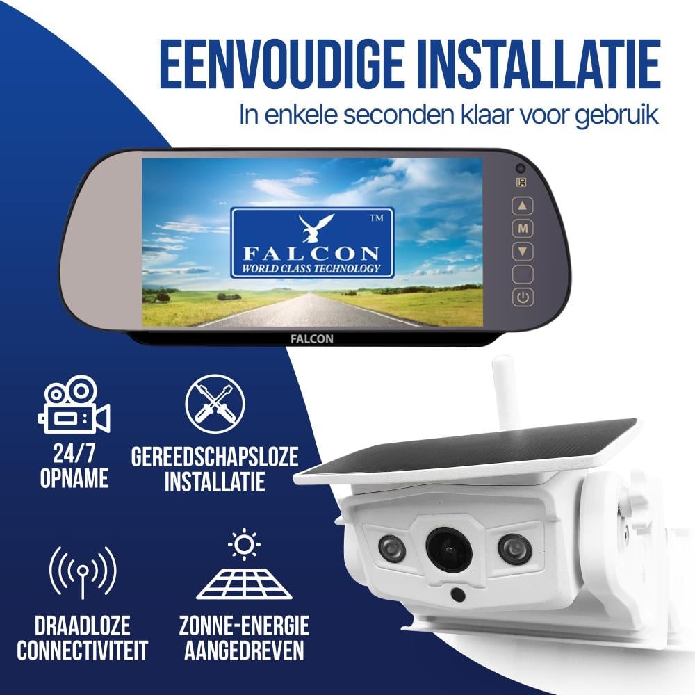 Falcon Achteruitrijcamera + Digitale Spiegel