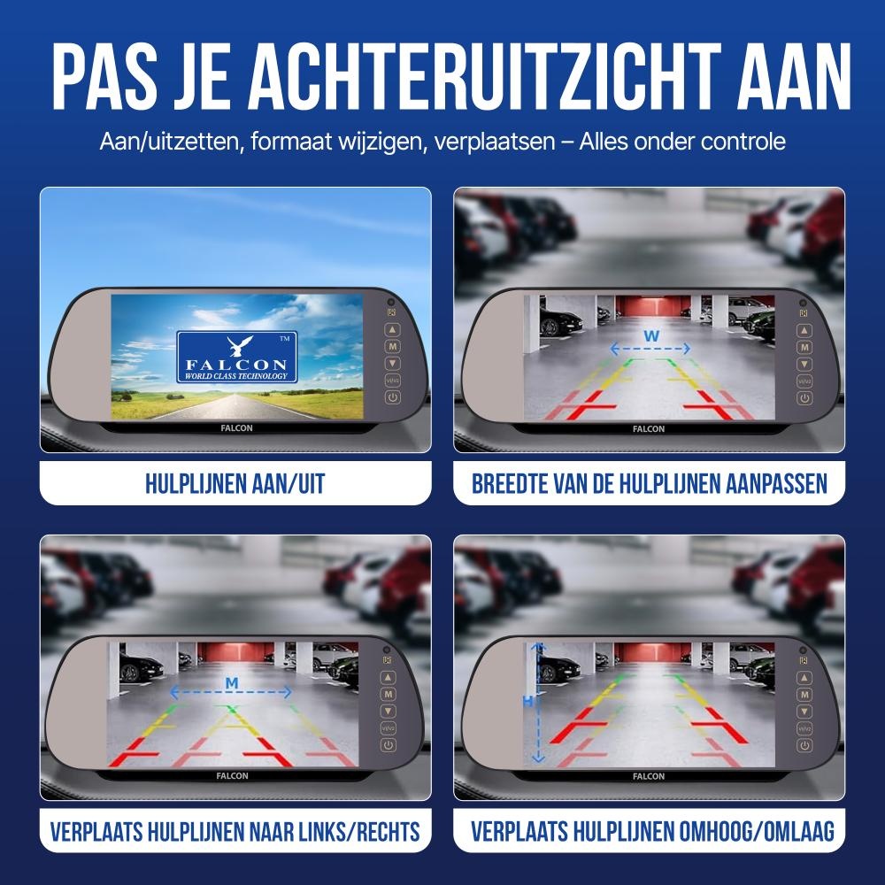 Falcon Achteruitrijcamera + Digitale Spiegel