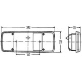 Hella Achterlicht Rem/ Knipper/ Mist/ Achteruitrij/ Reflector 5-Vaks Inbouw Links 12/24V Hella Achterlicht Rem/ Knipper/ Mist/ Achteruitrij/ Reflector 5-Vaks Inbouw Links 12/24V