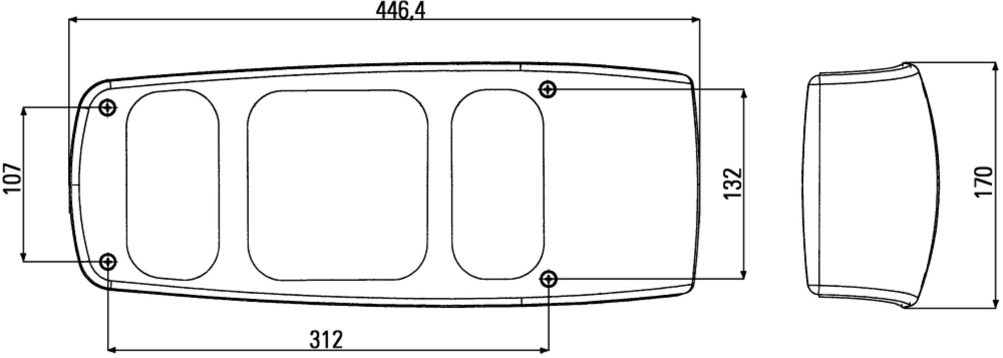 Hella Achterlicht Caraluna I Knipper/ Rem/ Reflector Camper Links Hella Achterlicht Caraluna I Knipper/ Rem/ Reflector Camper Links