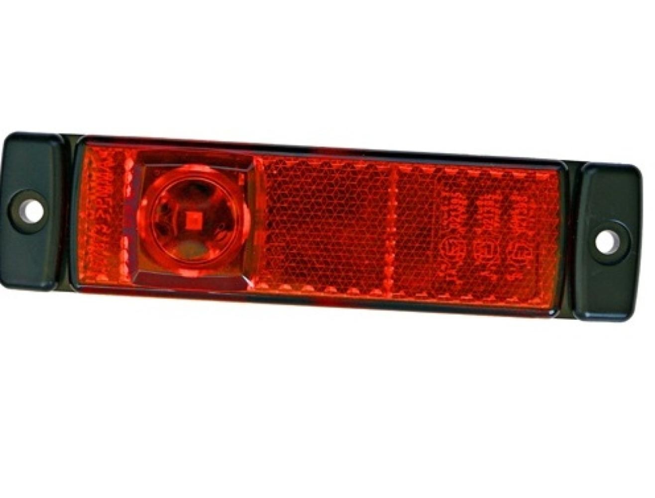 Hella Markering LED met Reflector Rechthoekig Opbouw Rood 50cm Kabel