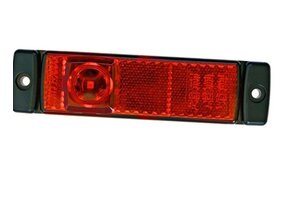 Hella Markering LED met Reflector Rechthoekig Opbouw Rood 5mtr Kabel
