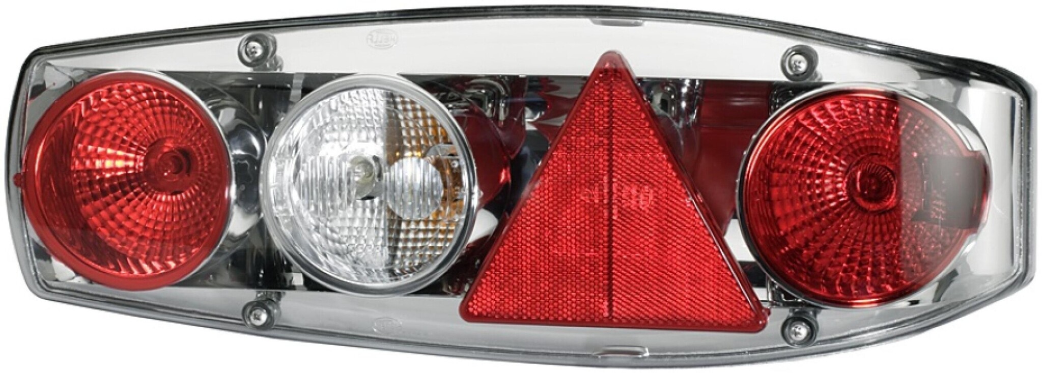 Hella Achterlicht Caraluna II Plus Rem/ Knipper/ Mist/ Achteruitrij/ Driehoek Reflector Links Hella Achterlicht Caraluna II Plus Rem/ Knipper/ Mist/ Achteruitrij/ Driehoek Reflector Links