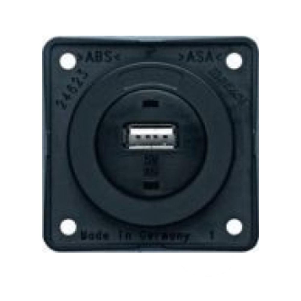 Berker Contactdoos 1x USB Lader 12V Inbouw Zwart Mat Berker Contactdoos 1x USB Lader 12V Inbouw Zwart Mat