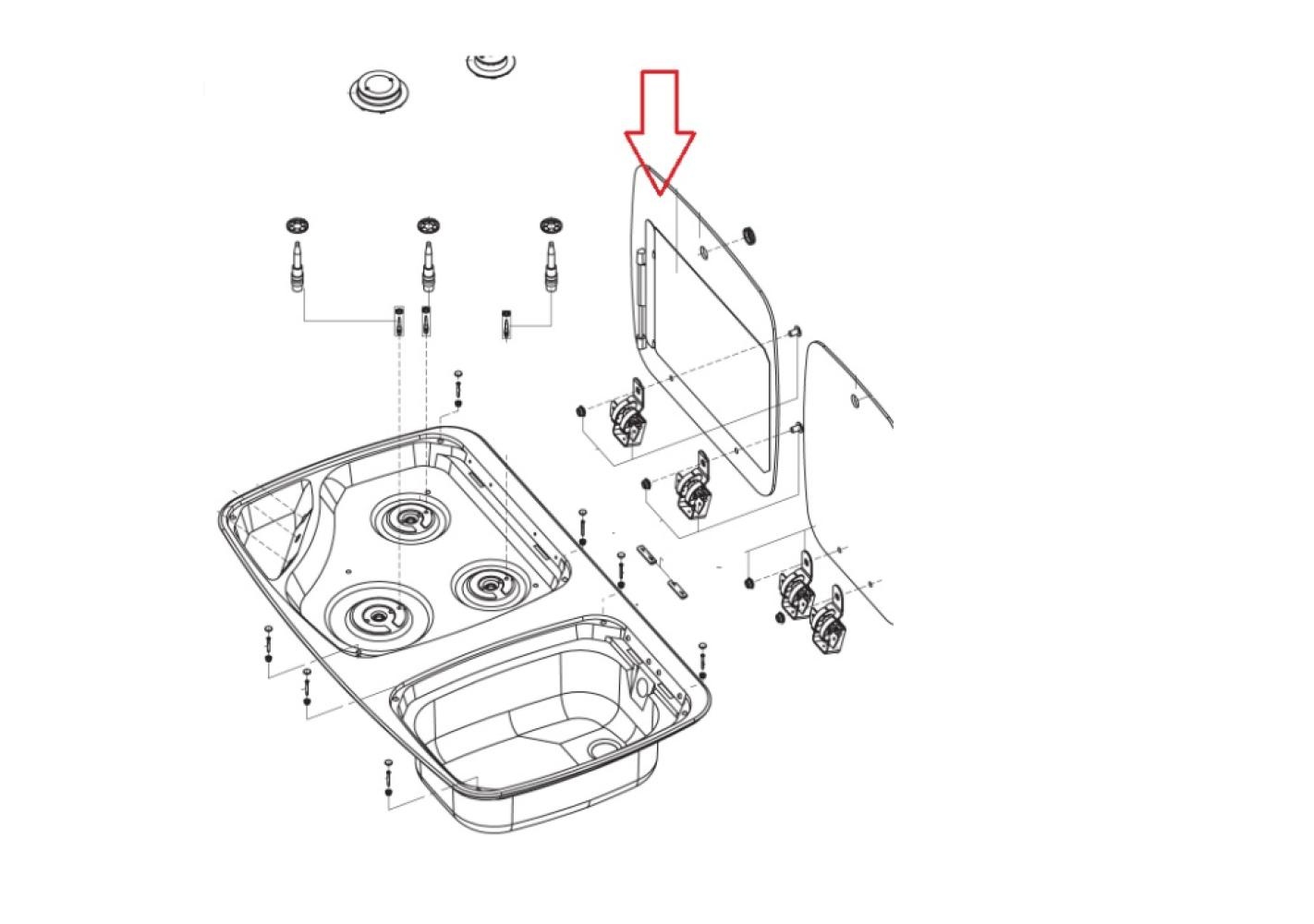 Dometic MO7123 Glasdeksel Vlambescherming Zwart Dometic MO7123 Glasdeksel Vlambescherming Zwart