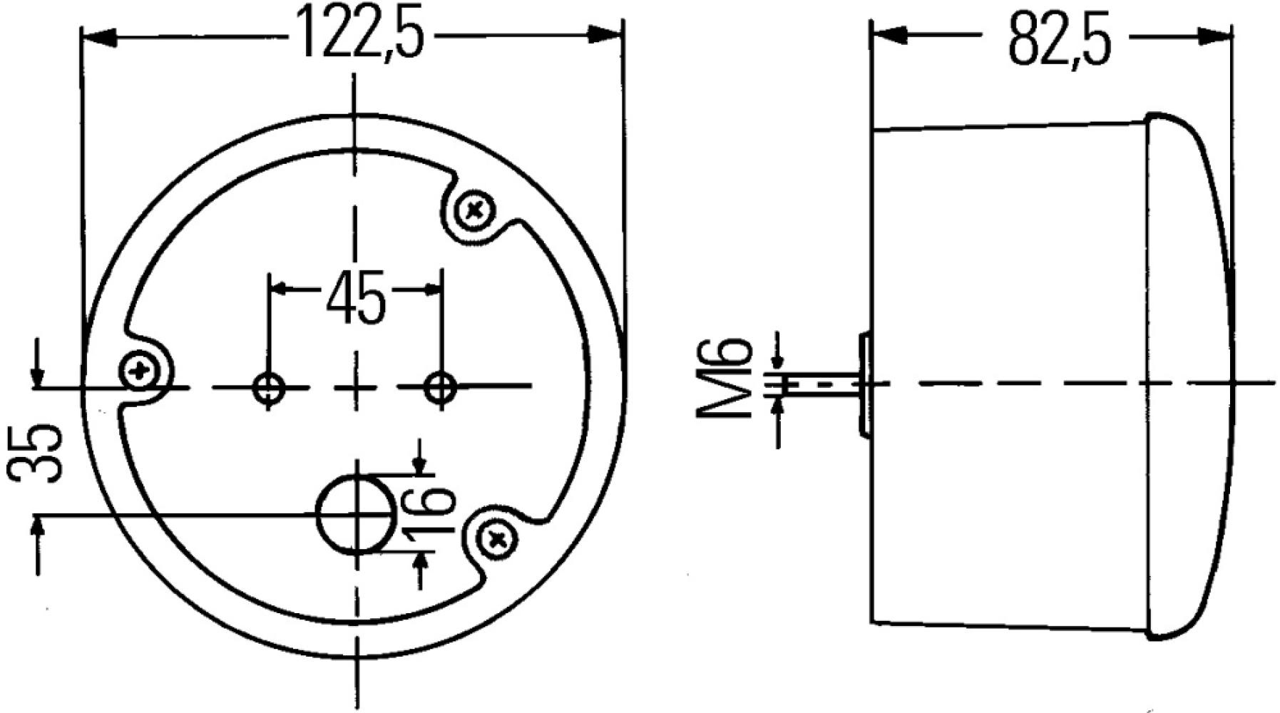 Hella Remlicht Rond Rood 12/24V Hella Remlicht Rond Rood 12/24V