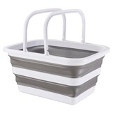 ViaMondo Mand met Hengsels Opvouwbaar Grijs/Wit 12L ViaMondo Mand met Hengsels Opvouwbaar Grijs/Wit 12L