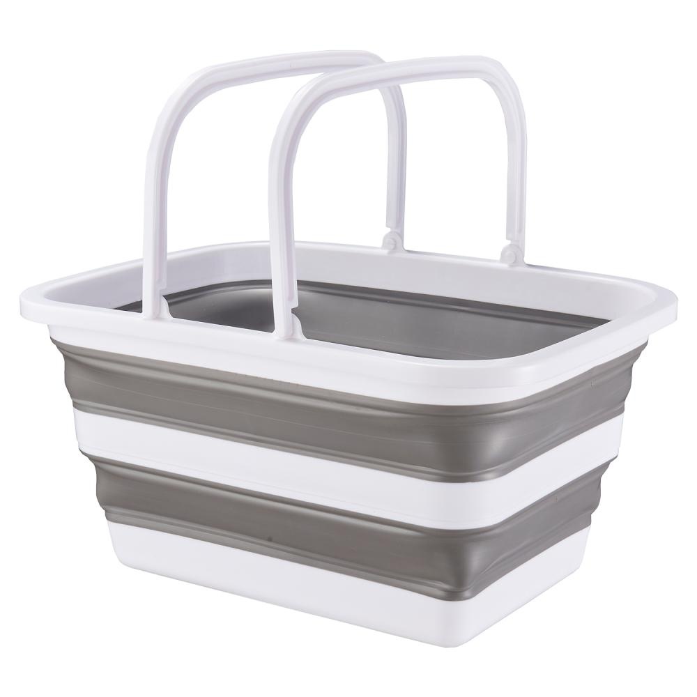 ViaMondo Mand met Hengsels Opvouwbaar Grijs/Wit 12L ViaMondo Mand met Hengsels Opvouwbaar Grijs/Wit 12L