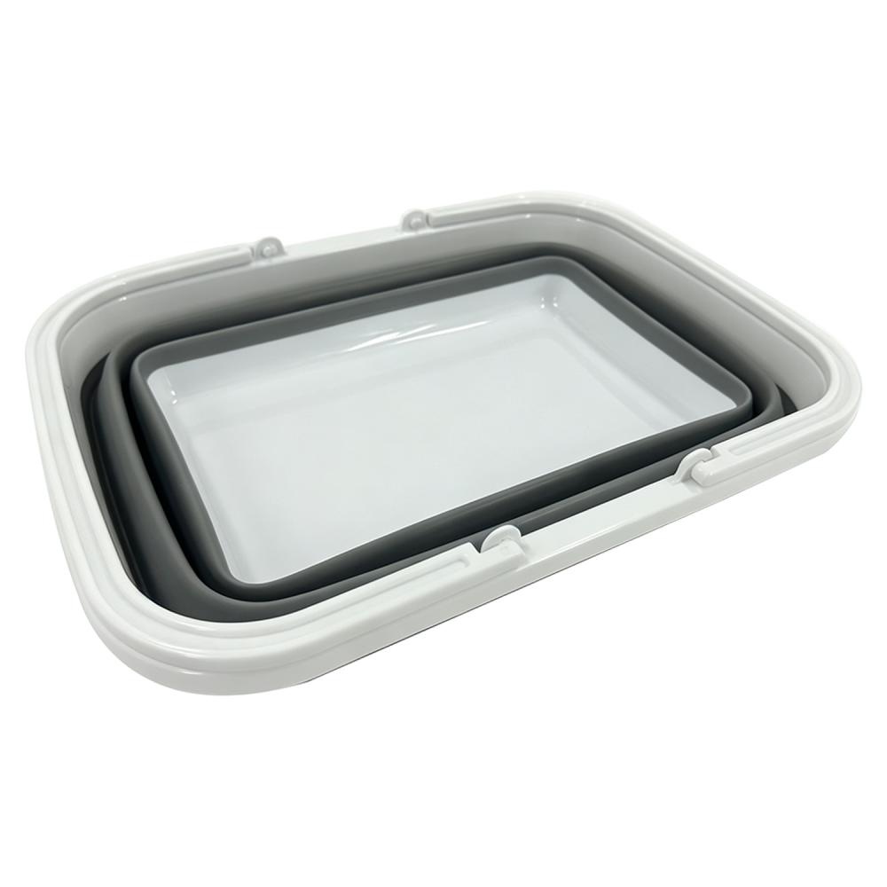 ViaMondo Mand met Hengsels Opvouwbaar Grijs/Wit 9.5L ViaMondo Mand met Hengsels Opvouwbaar Grijs/Wit 9.5L