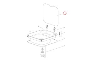 Thetford Glasplaat Spoelbak Rectangular Clear SBL34XX