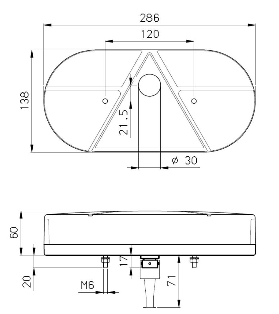 Jokon Achterlicht L621 Rem/ Knipper/ Kenteken/ Mist/ Achteruitrij/ Driehoek Reflector Opbouw Rechts Jokon Achterlicht L621 Rem/ Knipper/ Kenteken/ Mist/ Achteruitrij/ Driehoek Reflector Opbouw Rechts