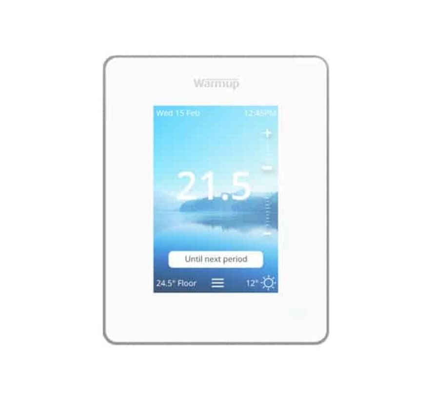 Warmup Smart Wifi Thermostat 6iE Cloud Blanc - Beau thermostat programmable avec capteur de sol et de pièce