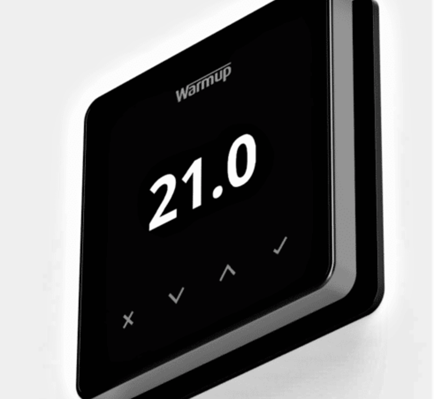 Warmup Thermostat Wifi Élément Noir- Contrôle intelligent pour la maison - Capteur de sol et d'espace.